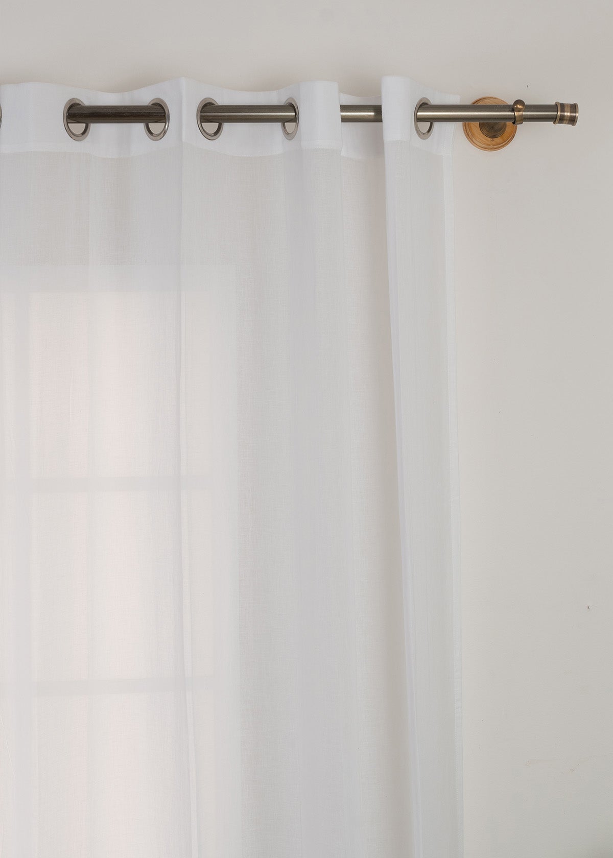 Solid Sheer Curtain - White