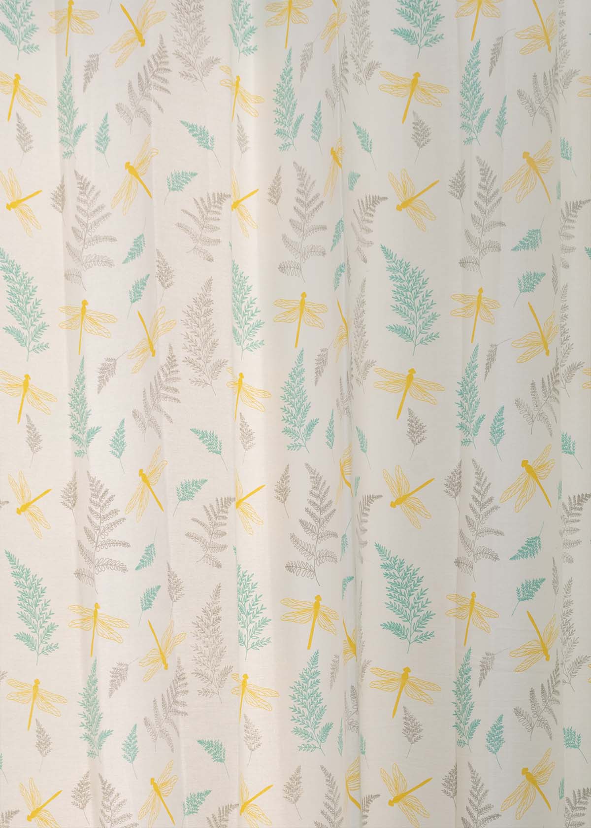 Winged Skies Printed Cotton Curtain - Yellow