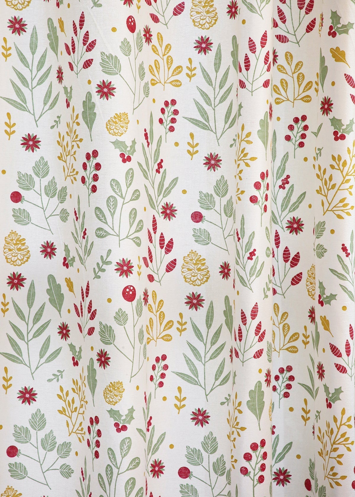 Foraged Berries 100% cotton floral curtain for living room - Light Reduction - Multicolor - Single Piece