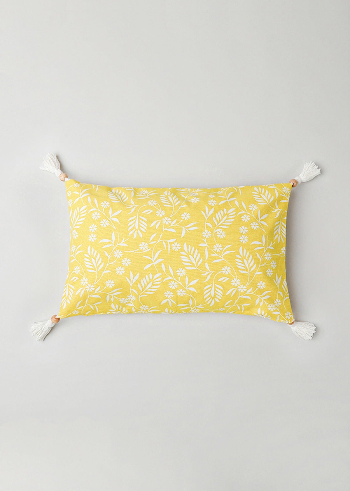 Yellow Daisy 100% cotton floral cushion cover for sofa - Yellow