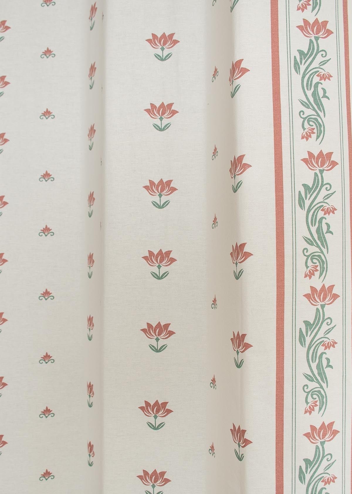 Lotus Pond 100% cotton minimal curtain for living room - Light Reduction - Multicolor - Single Piece