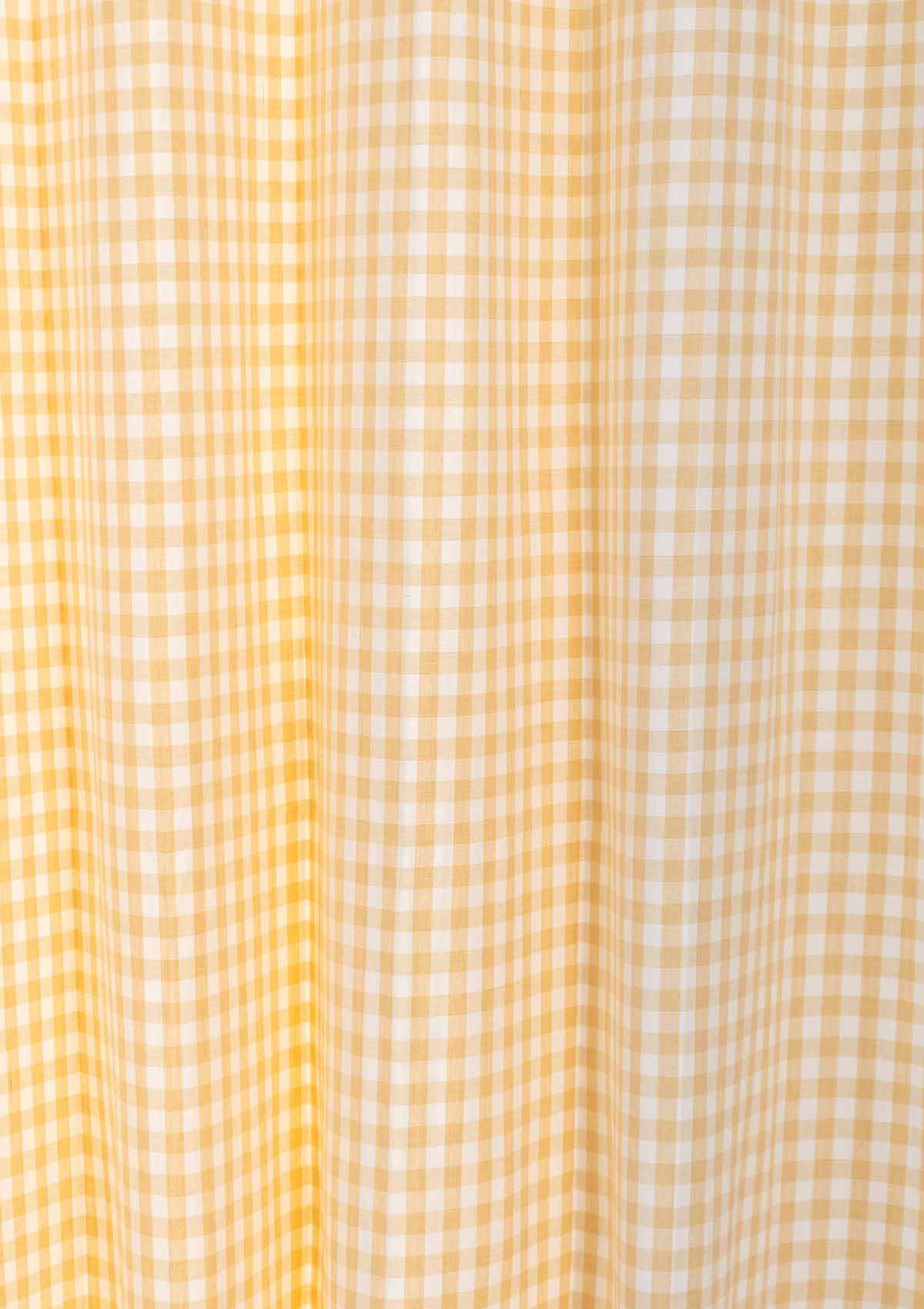 Yellow check curtain sale fabric