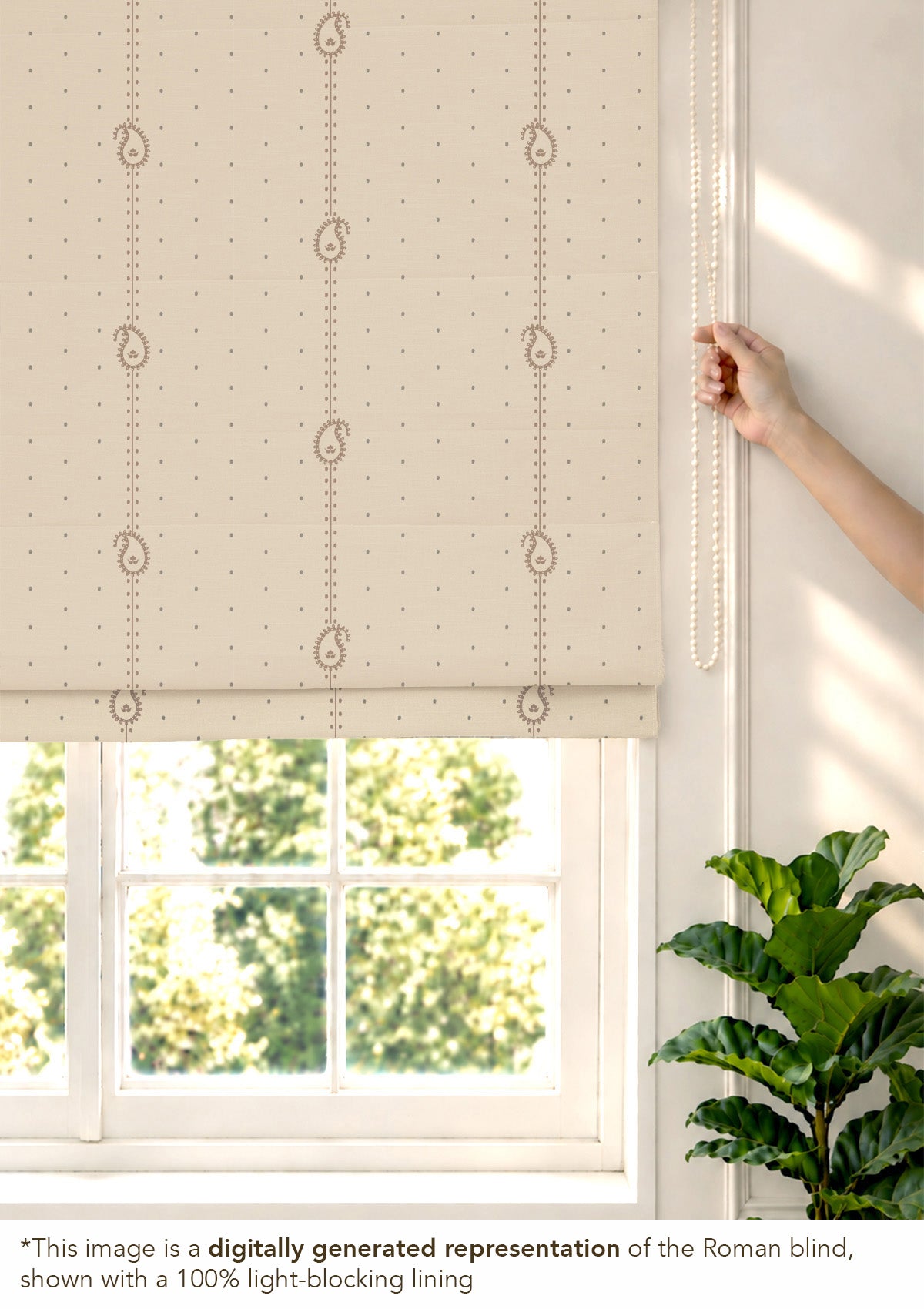 Ambi Brown & Grey Ethnic 100% Cotton Sheer Printed Blind For Livingroom / Bedroom | Light Filtering