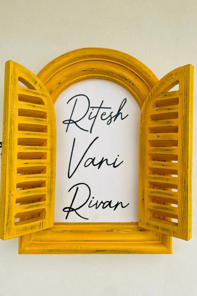 Vintage Window Customizable Name board - Three Names