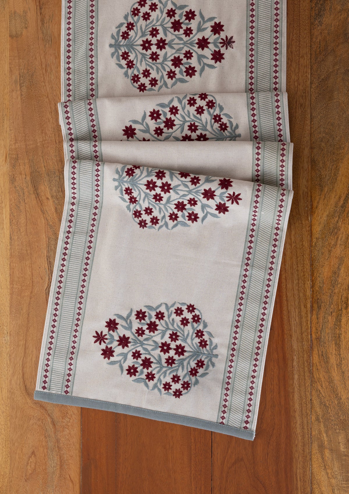 Roop Red 100% Cotton Printed Table Runner