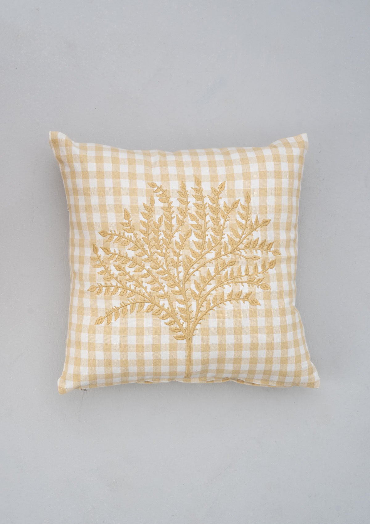 Calicut Embroidered Cotton Cushion Cover - Ivory