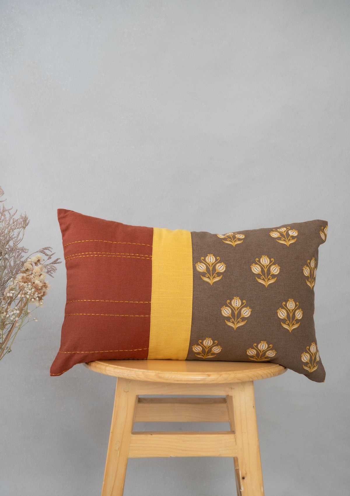 Kutch Patchwork Cotton Cushion Cover - Multicolor