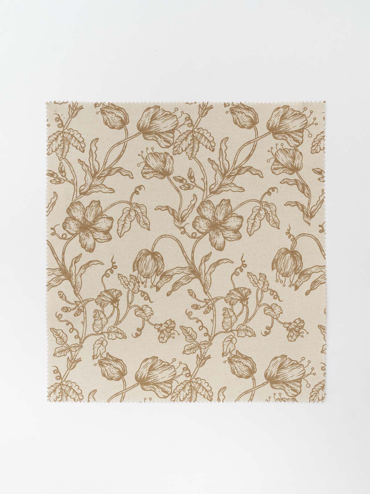 French Farmhouse printed cotton Fabric - Beige