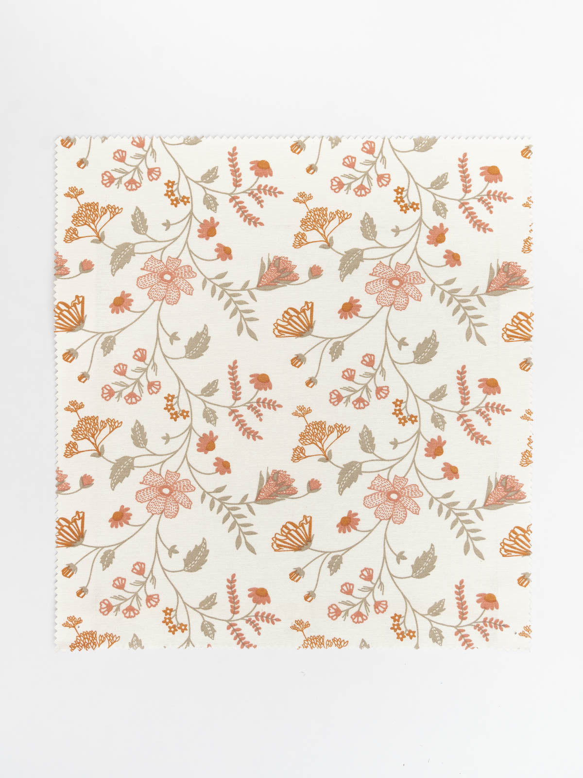 Forest bloom premium 100% cotton floral fabric for curtain, cushion cover, dining, blinds - Room darkening - Orange