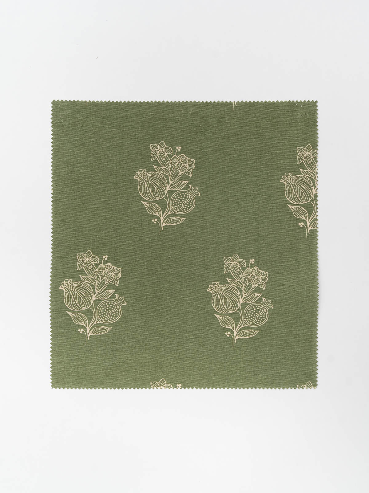 Malabar Printed Cotton Fabric - Pepper Green