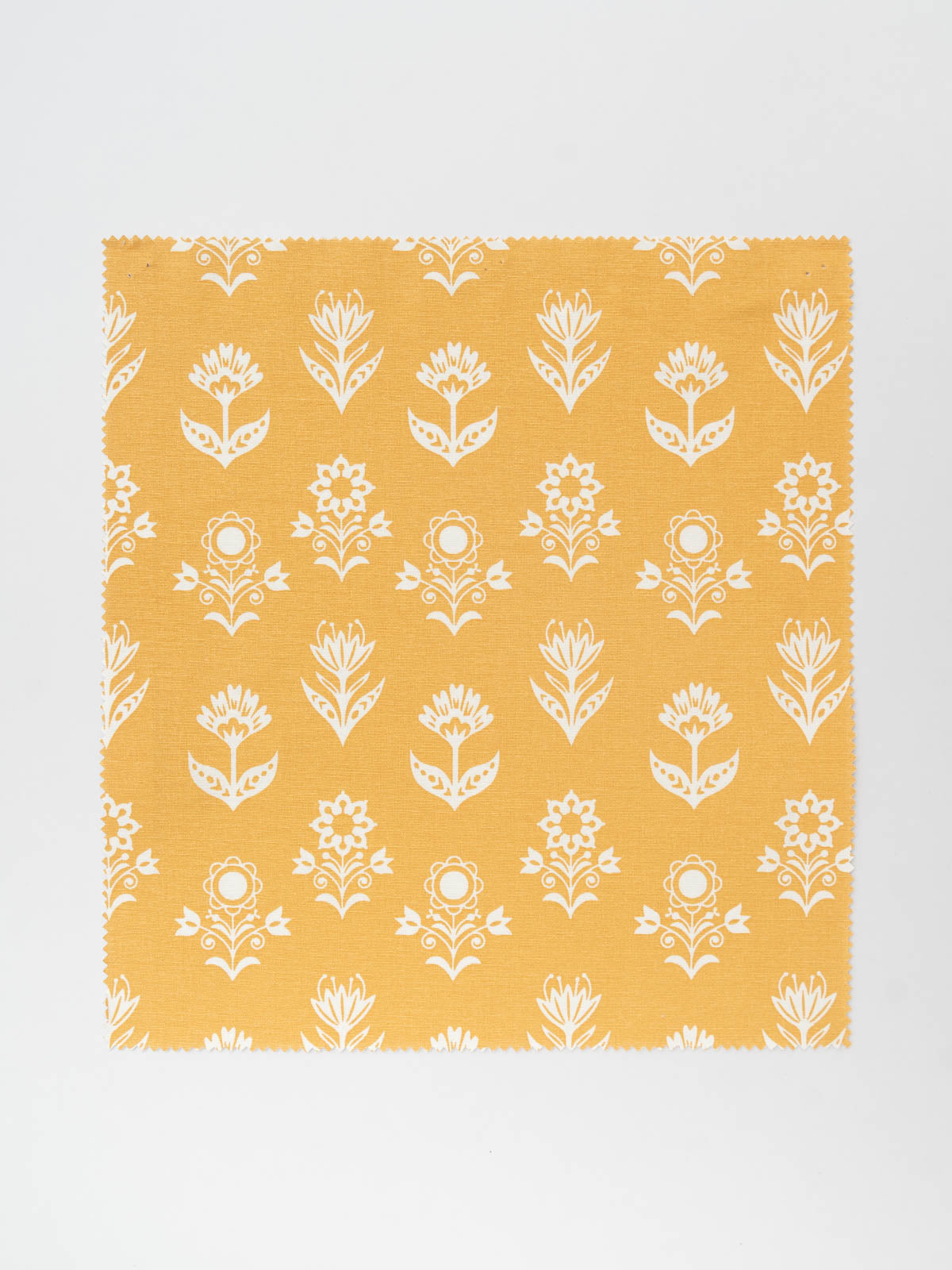 Dahlia printed cotton Fabric - Mustard