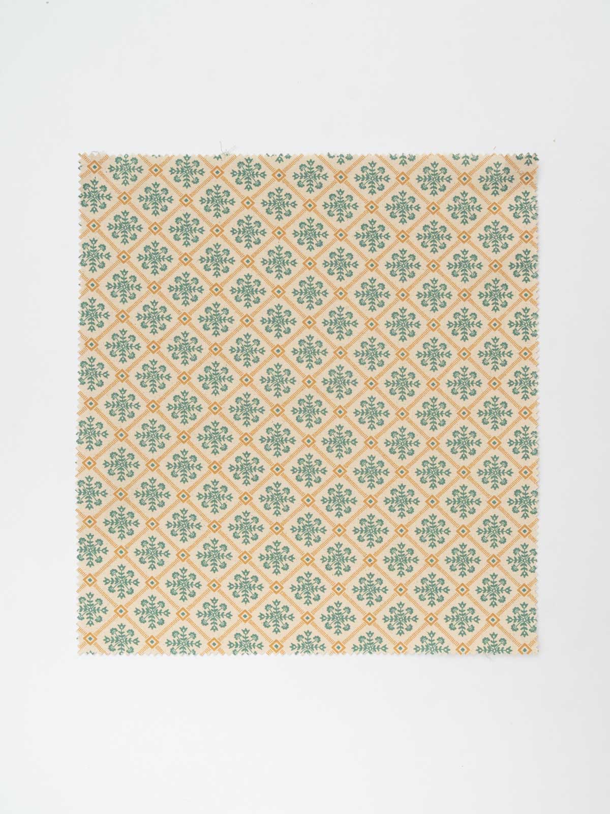 Yura 100% cotton geometric fabric for living room - Room darkening - Aqua blue