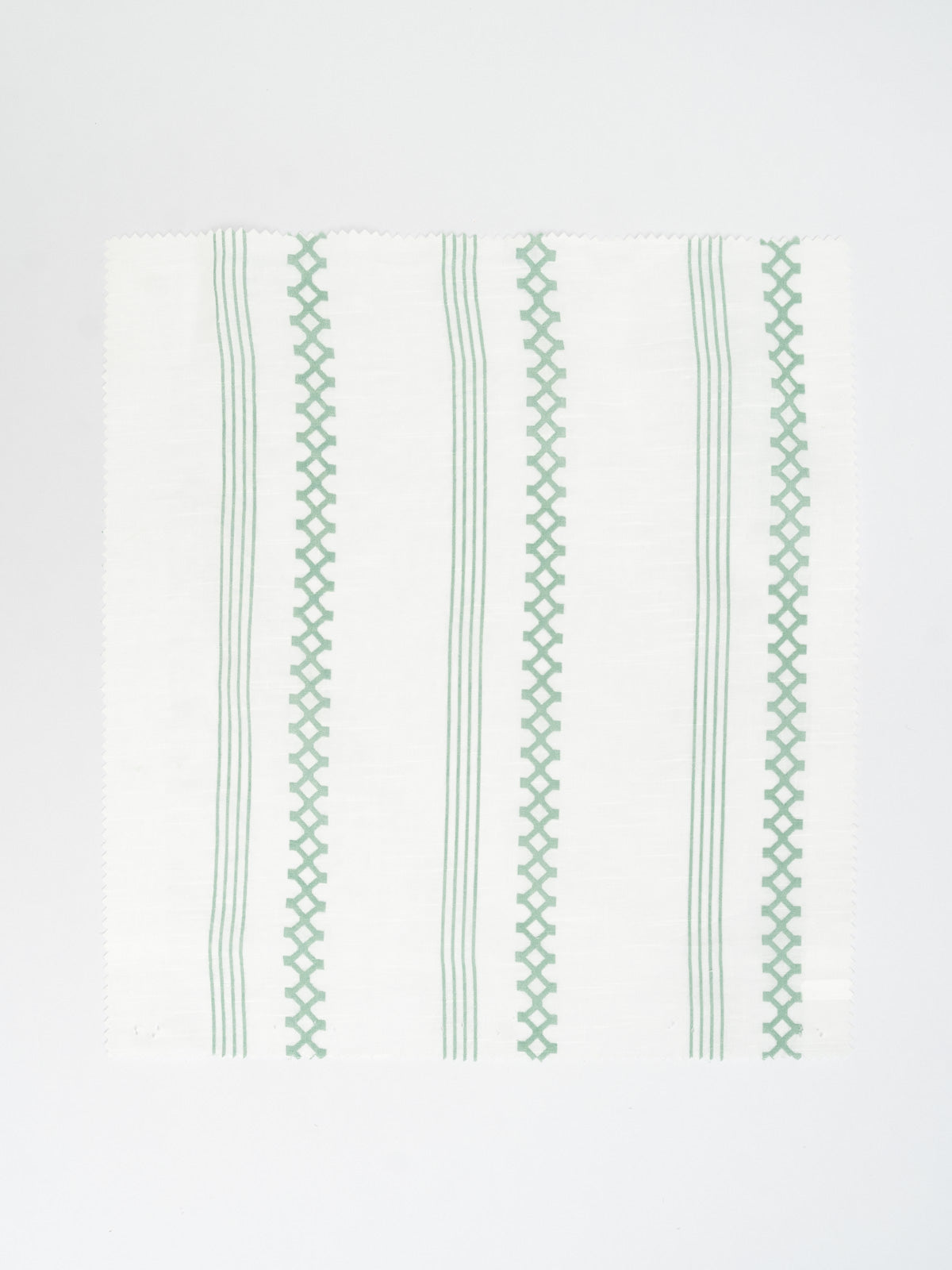 Picket Fence printed sheer Fabric - Sage Green