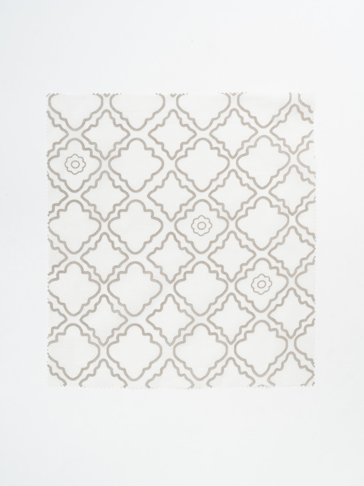 Lattice printed sheer Fabric - Walnut-Grey