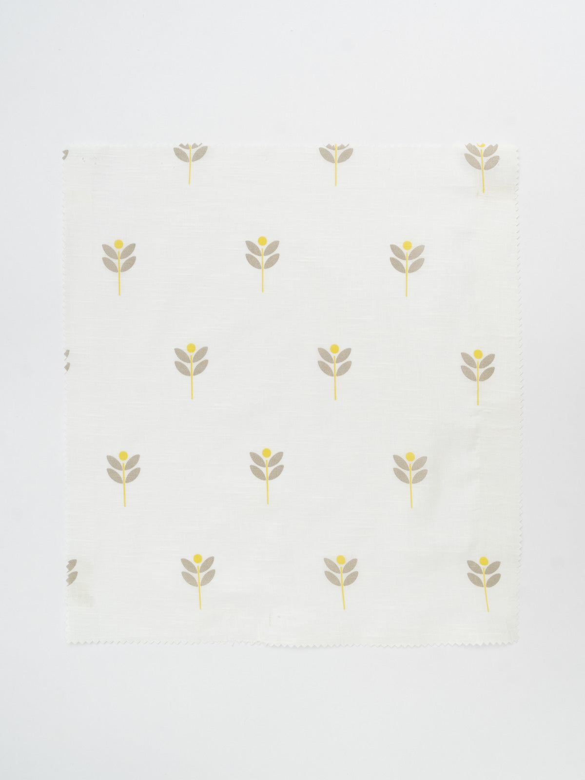 Sapling printed sheer Fabric - Yellow