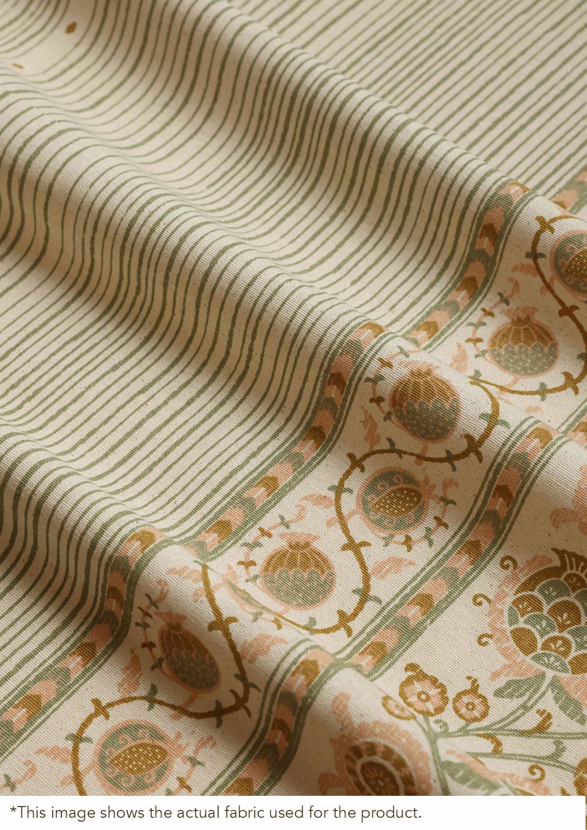 Anora Green Ethnic 100% Cotton Printed Blind For Livingroom / Bedroom | Light Reduction