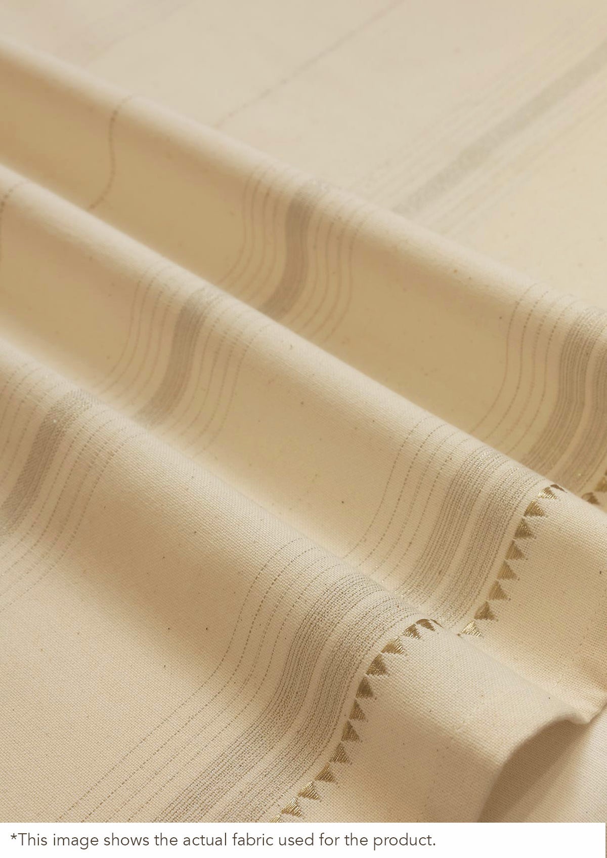 Daaram Gold & Beige Neutral Cotton Zari Blend Textured Blind For Livingroom / Bedroom | Light Reduction