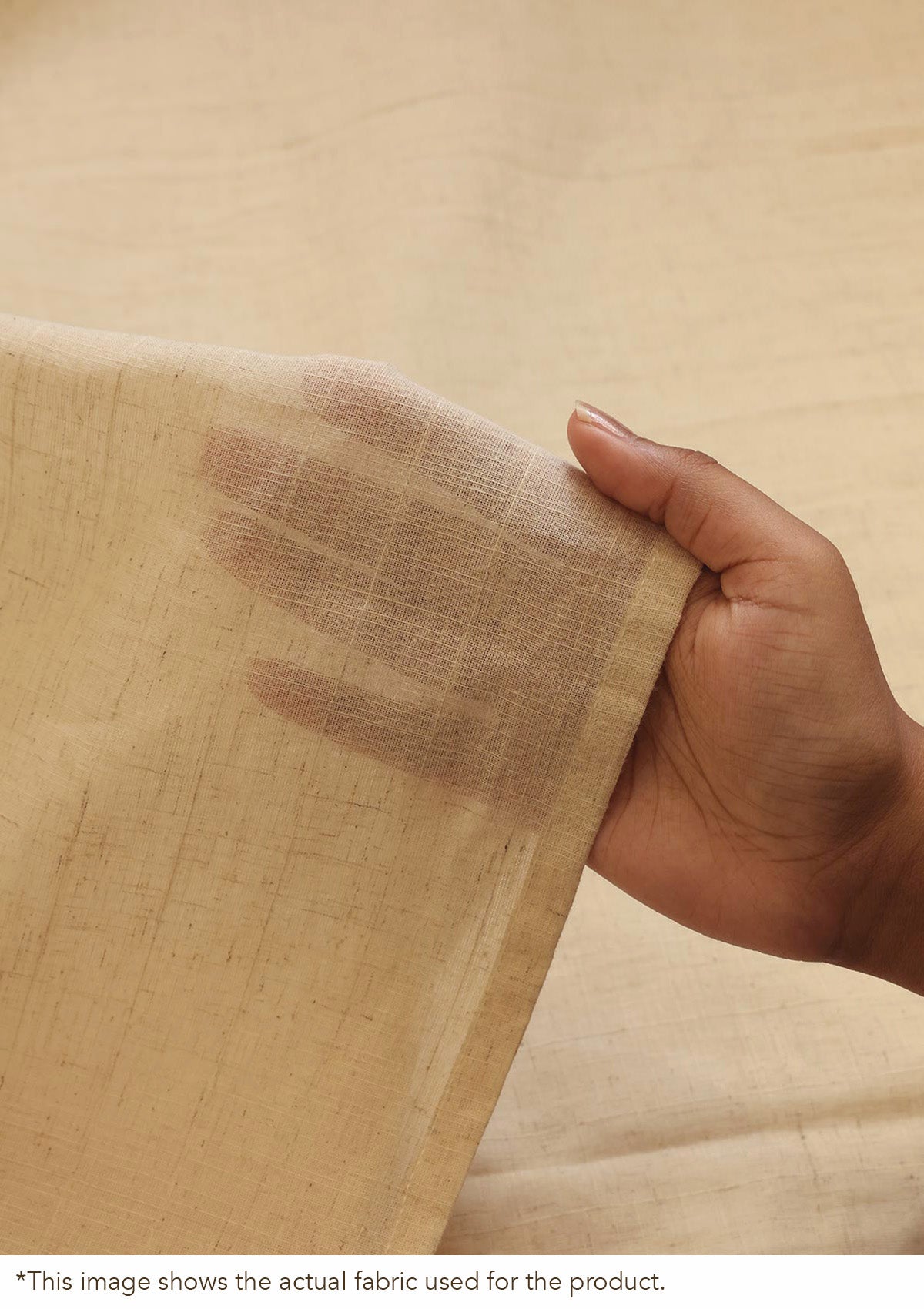 Husk Stripped Beige Neutral Linen Cotton Blend Sheer Textured Blind For Livingroom / Bedroom | Light Filtering