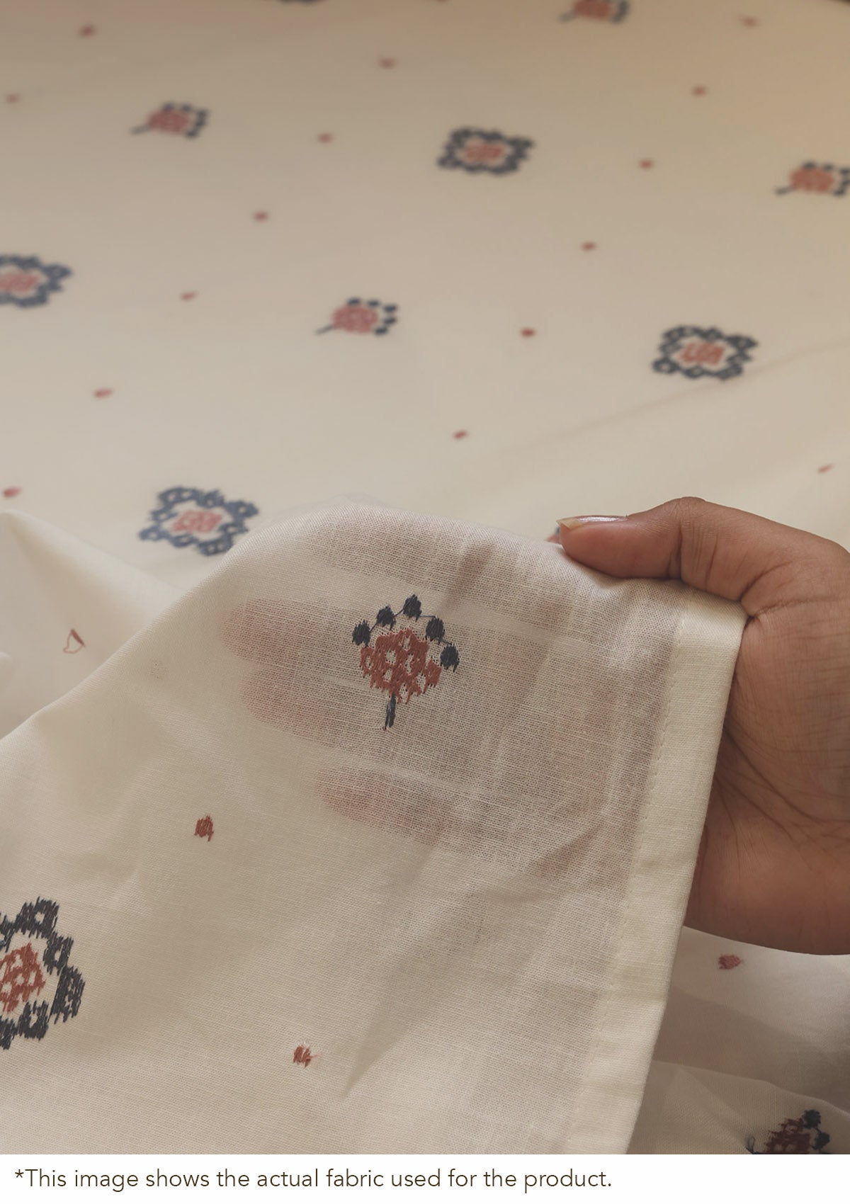 Ira Pink & Blue Ethnic 100% Cotton Sheer Embroidered Blind For Livingroom / Bedroom | Light Filtering
