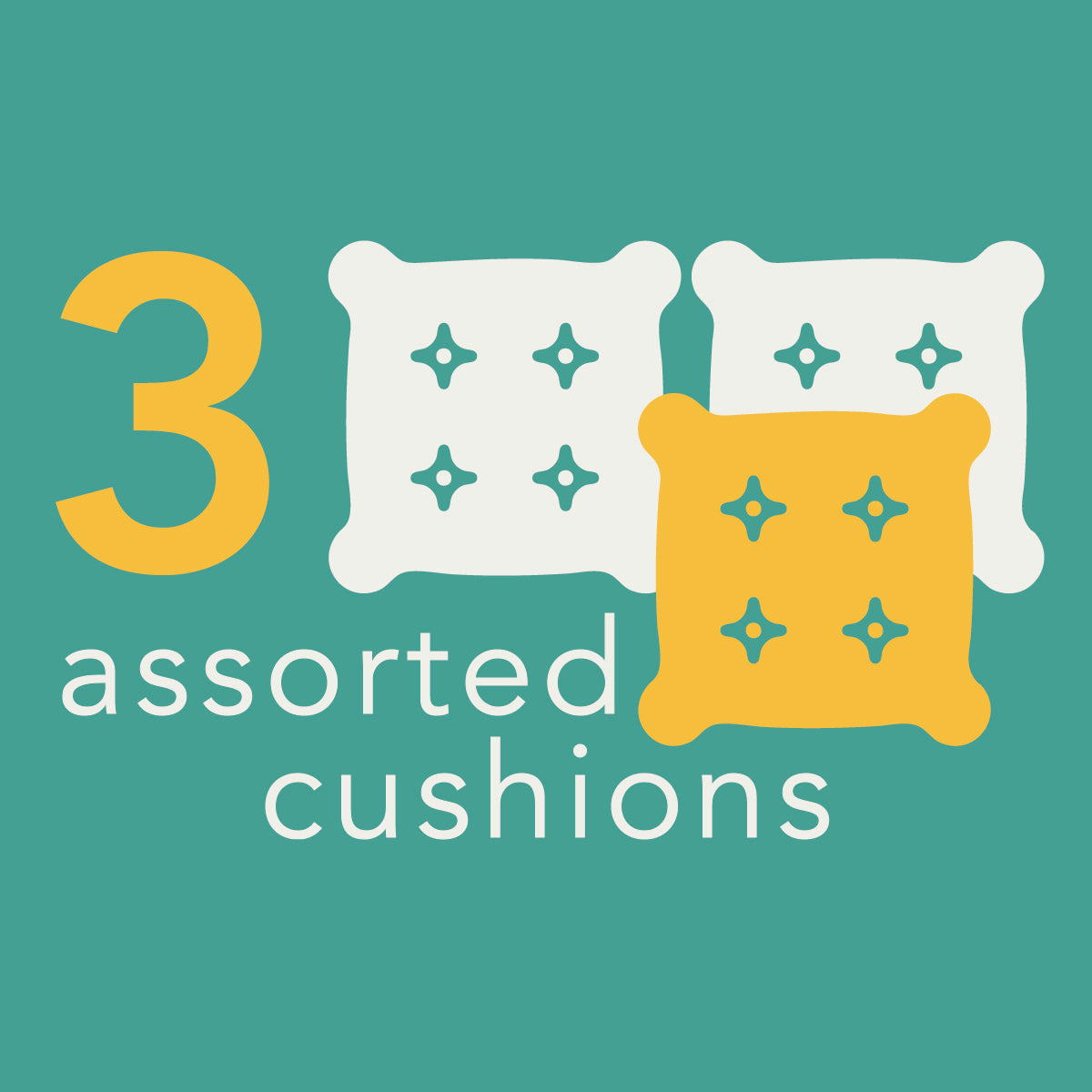 Three Assorted Cushion Covers - 16" (Worth Rs. 1050)