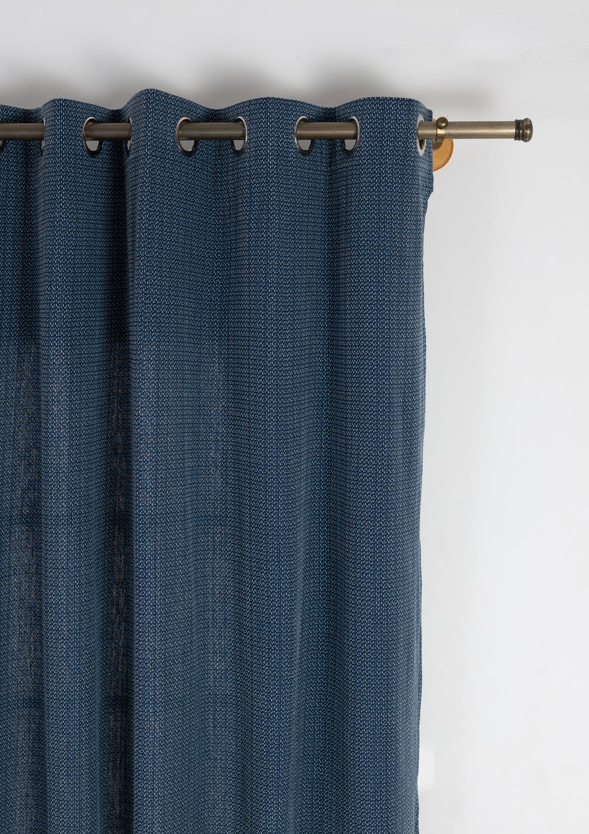 Pacific Blue 100% Cotton Textured Curtain For Livingroom / Bedroom | Room Darkening | Single Piece