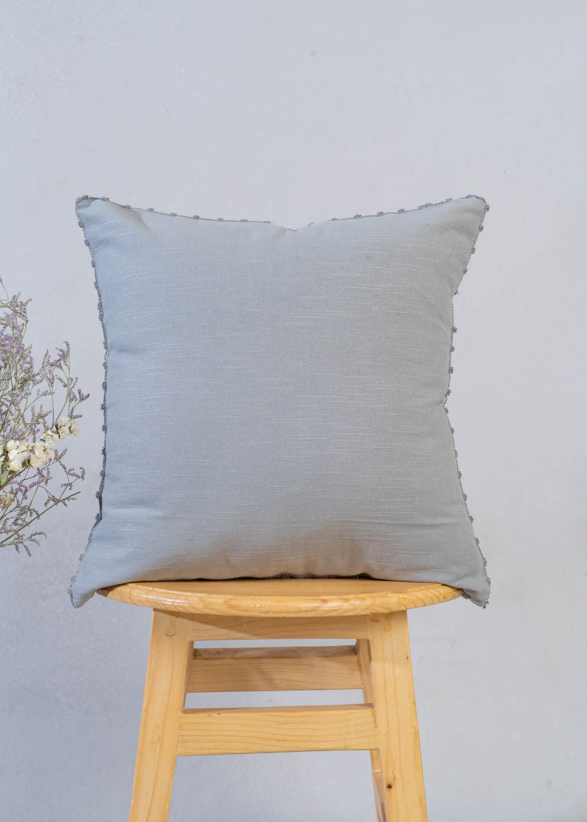 Solid Grey 100% cotton plain cushion cover for sofa