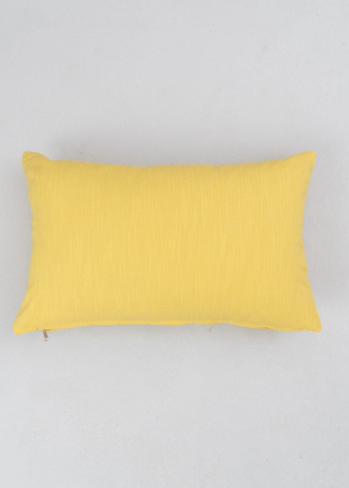 Leafy Affair Yellow Printed Cotton Cushion Cover - Yellow
