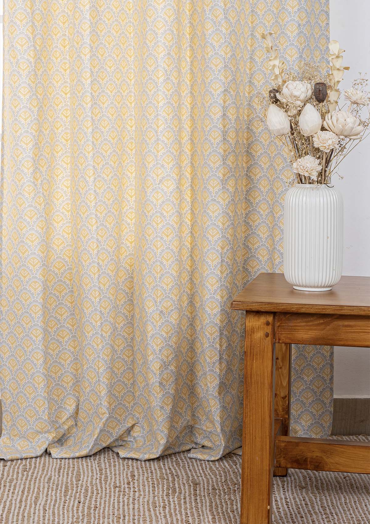 Pakkshi Printed Light Reduction Curtain & Kaanta Sheer - 100% Cotton for Living Room & Bedroom - Pack of 4