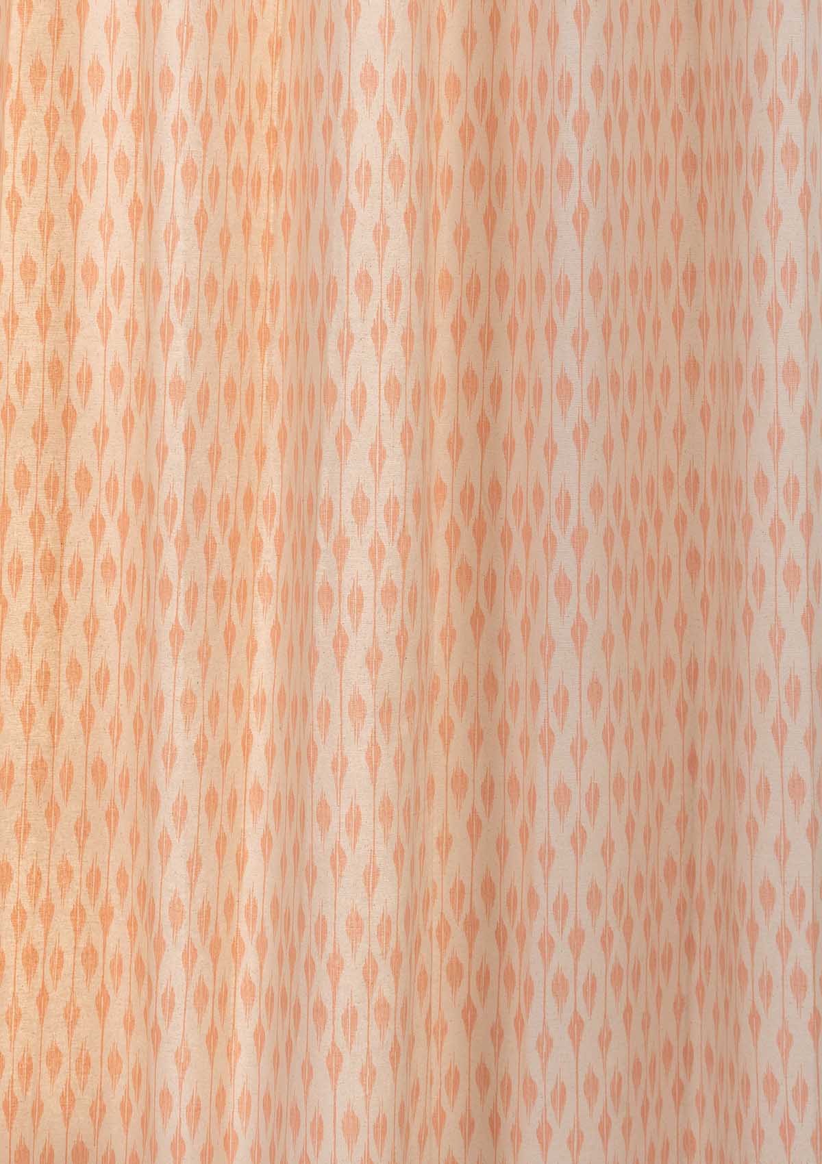 Chenab Printed Cotton Curtain -  Blush