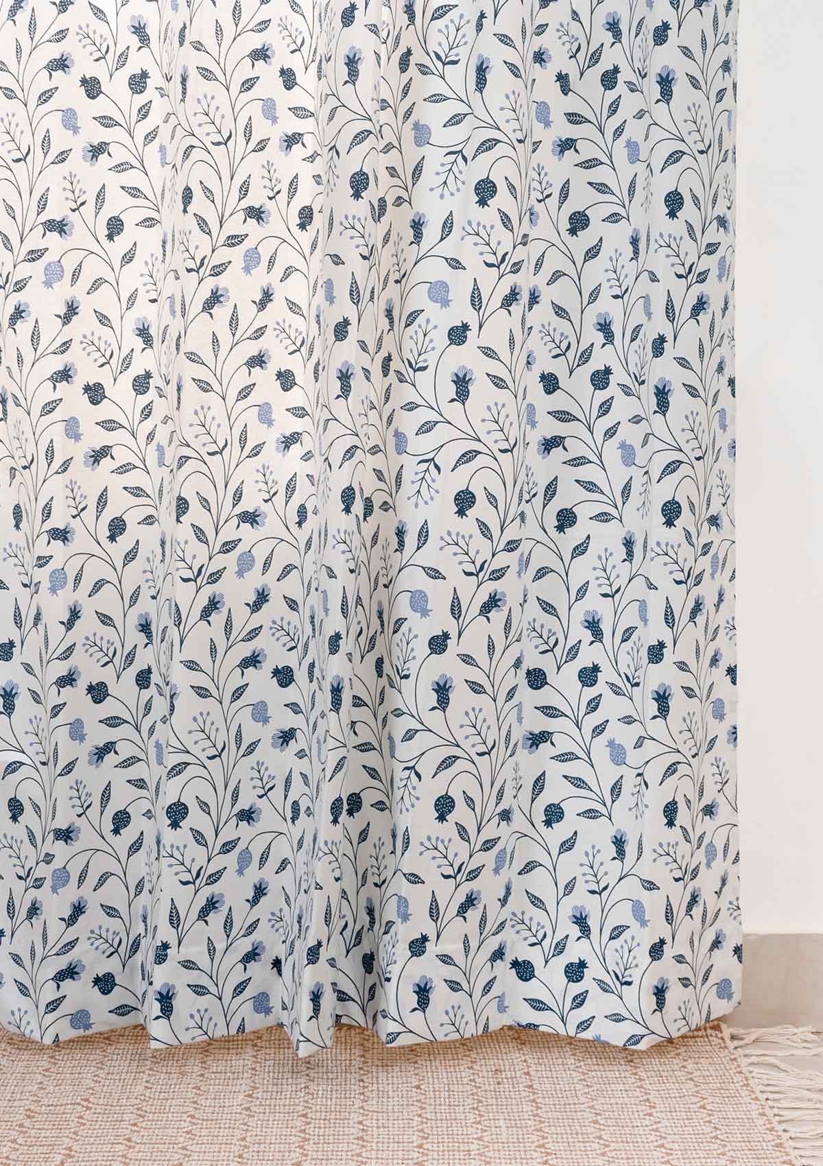 Blue Ruby Cotton Curtain - Single