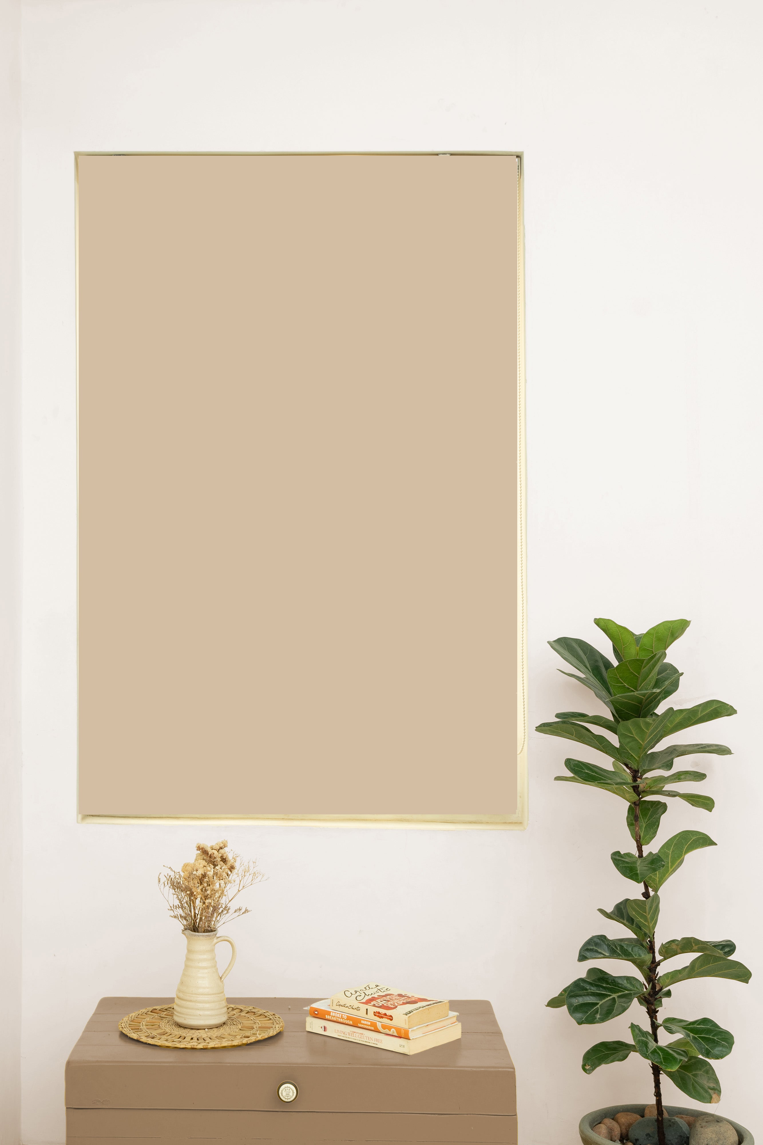 Amber yellow 100% Cotton Plain Customizable blind for livingroom & Bedrooms-Light Reduction-
