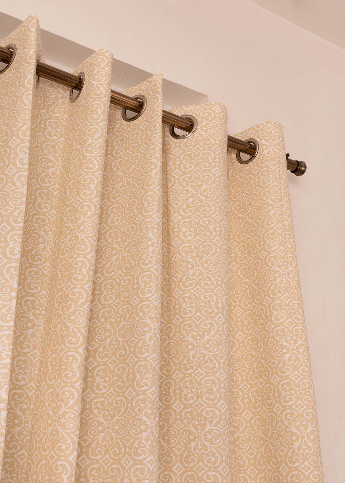 Antique Rose 100% Customizable Cotton minimal curtain for living room - Room darkening - Cream