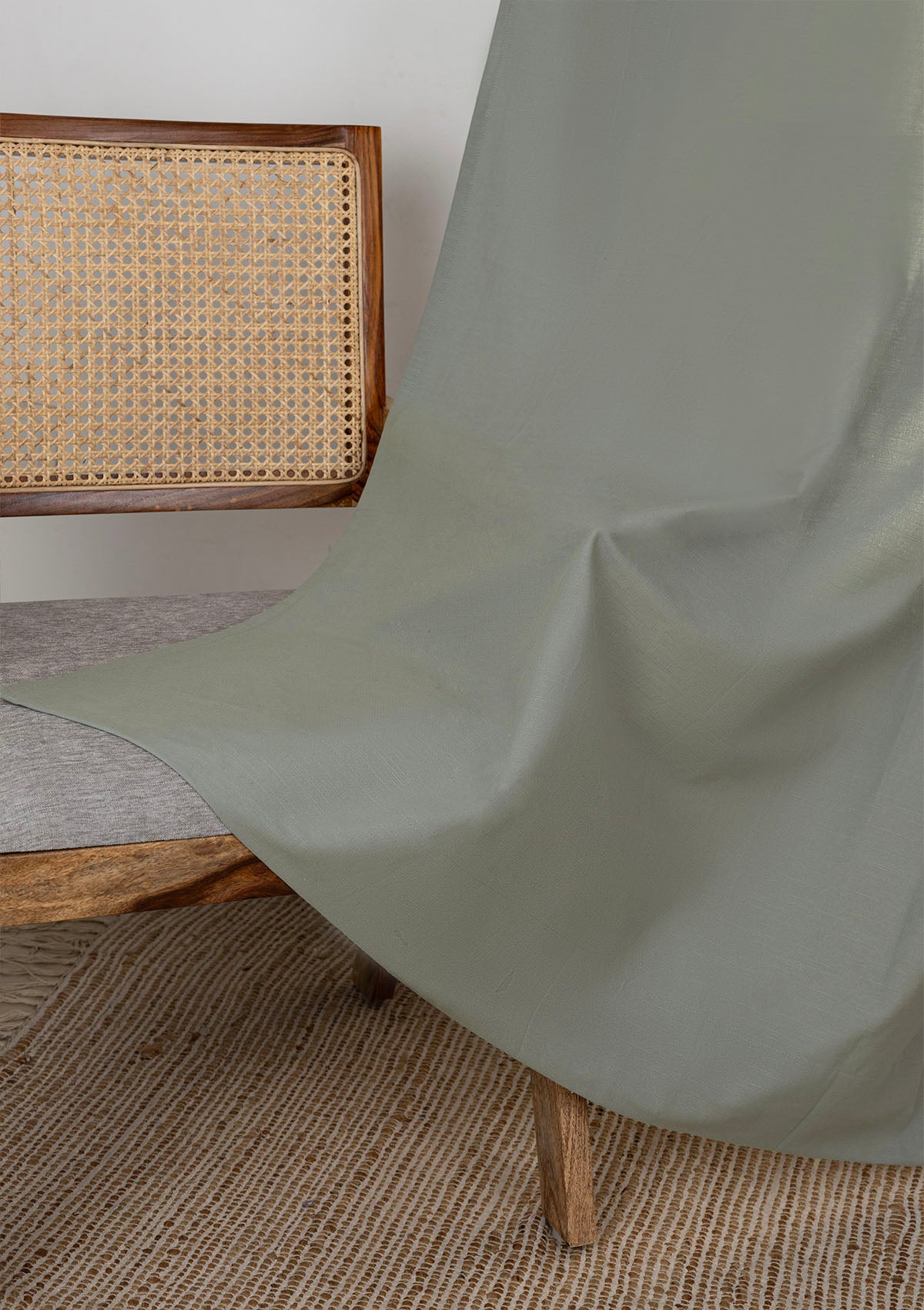 Basil Green Solid 100% Cotton Curtain For Bedroom| Room Darkening | Single Piece