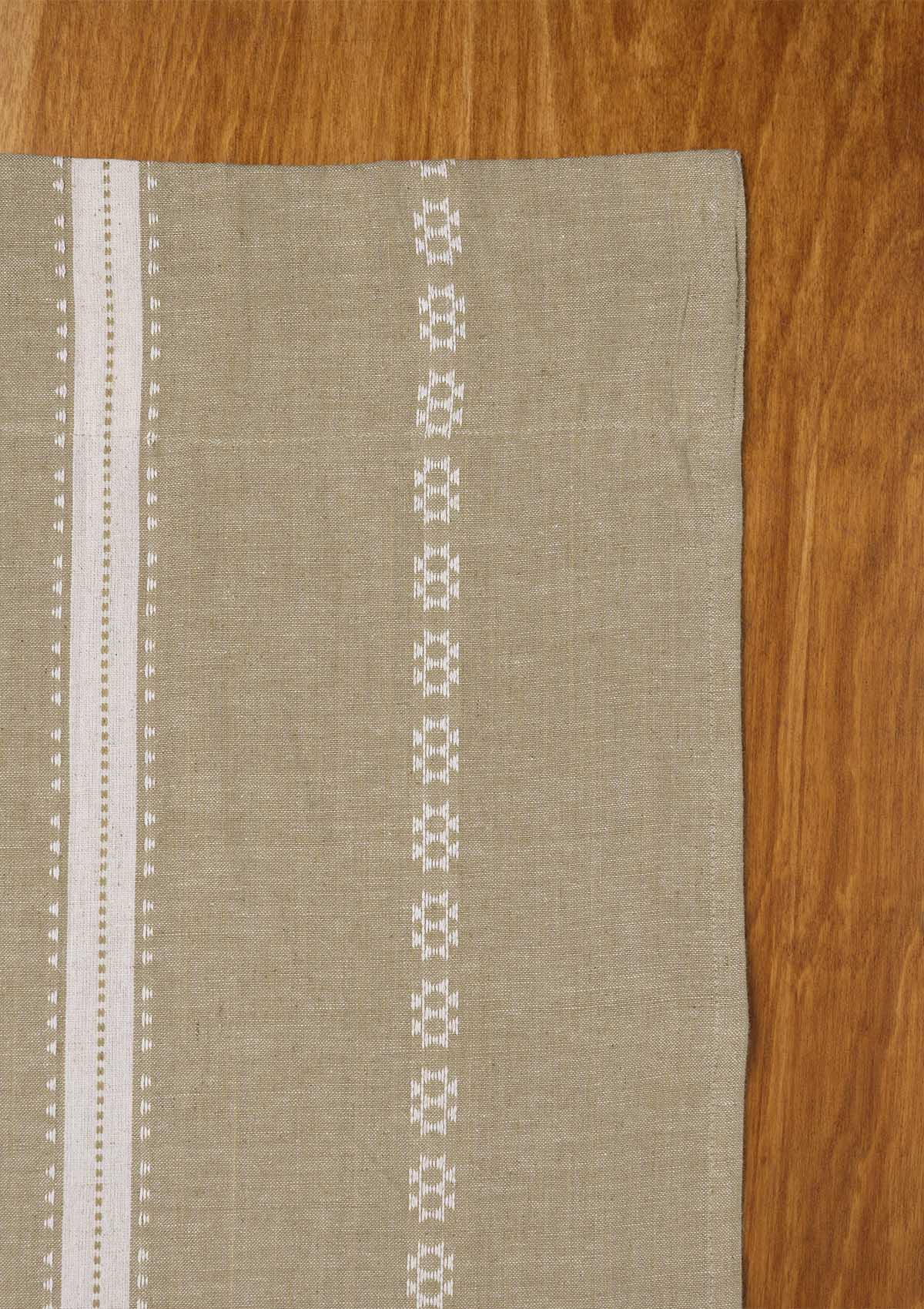 Bhumi Linen Cotton Textured Green Table Cloth
