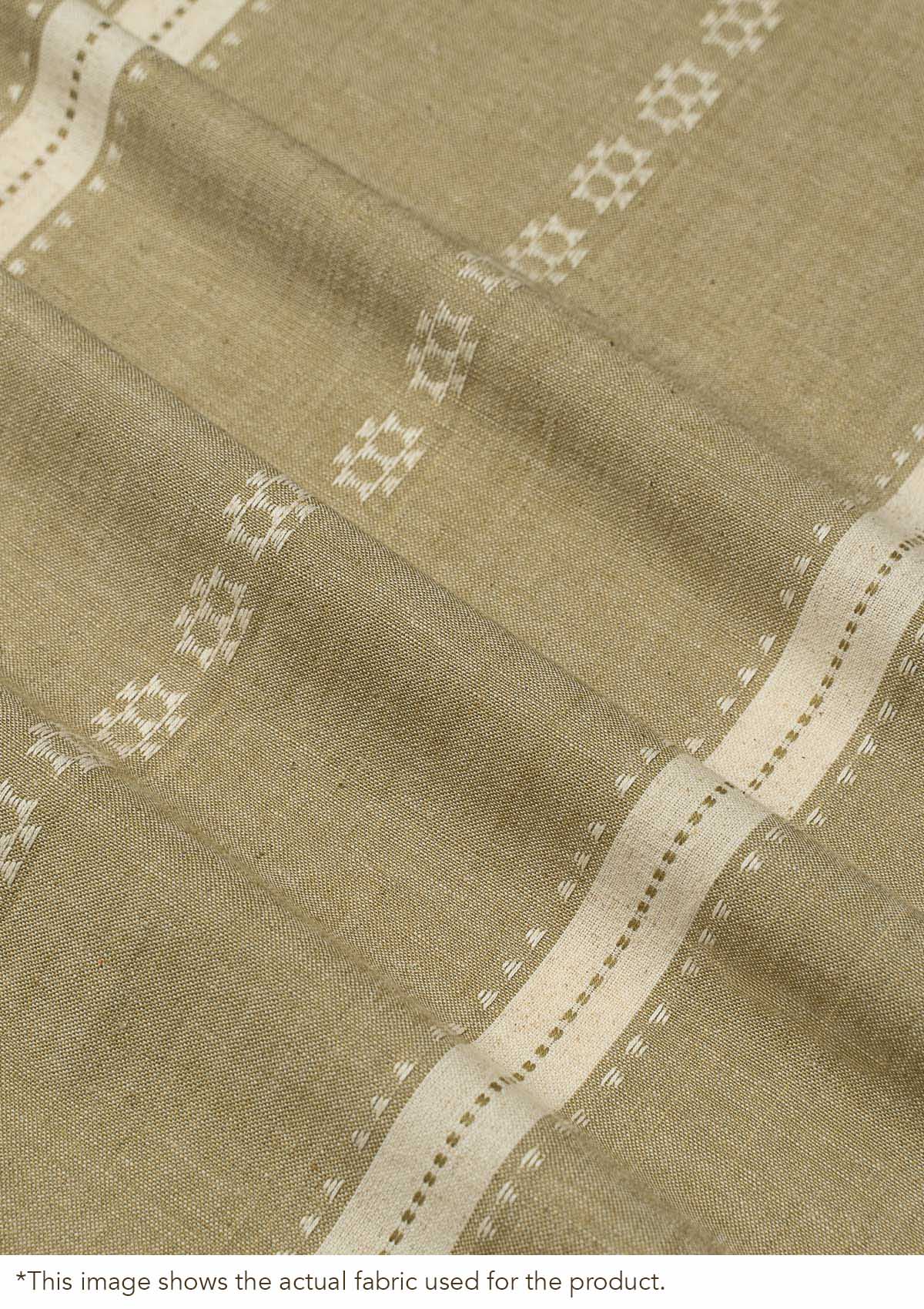 Bhumi Linen Cotton Ethnic textured Customizable blind for livingroom & Bedrooms - Light Reduction - Green