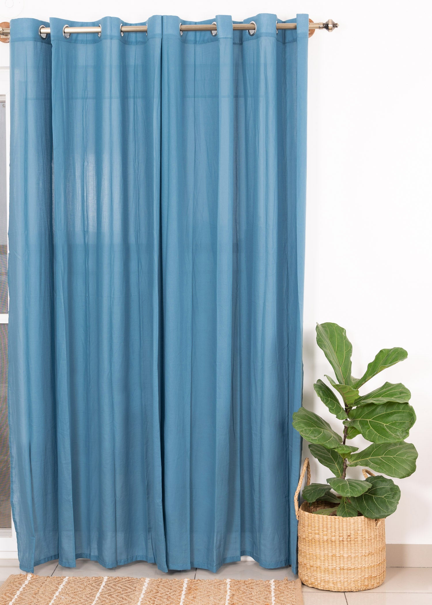 Blueberry Cotton Sheer Curtain  - Single