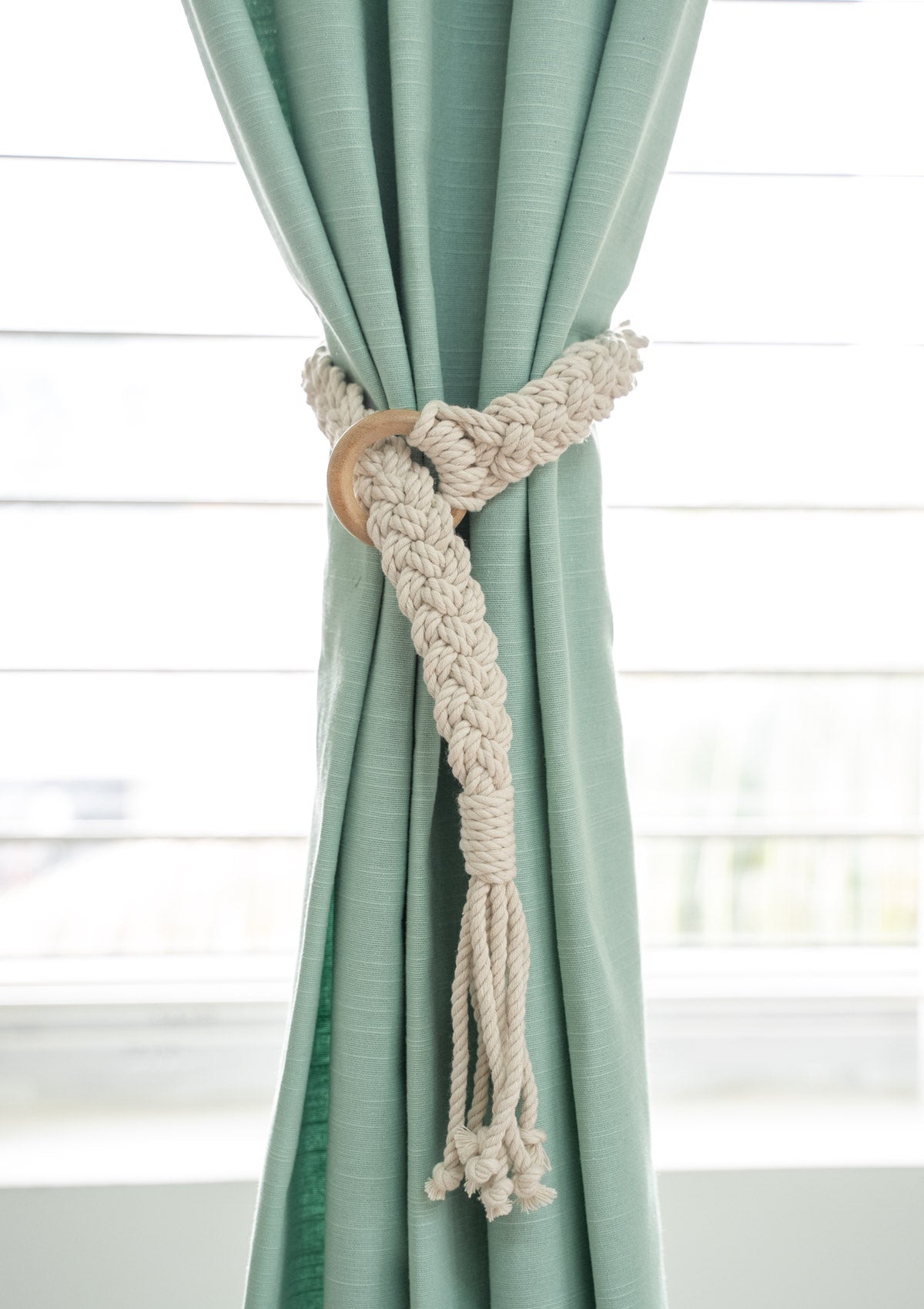 Boho Braided Cotton curtain tie back - Pack of 2