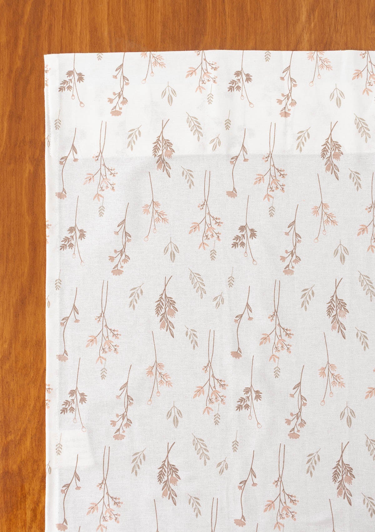 Breeze floral pattern 100% cotton curtain for living room - Light Reduction - Orange - Single Piece