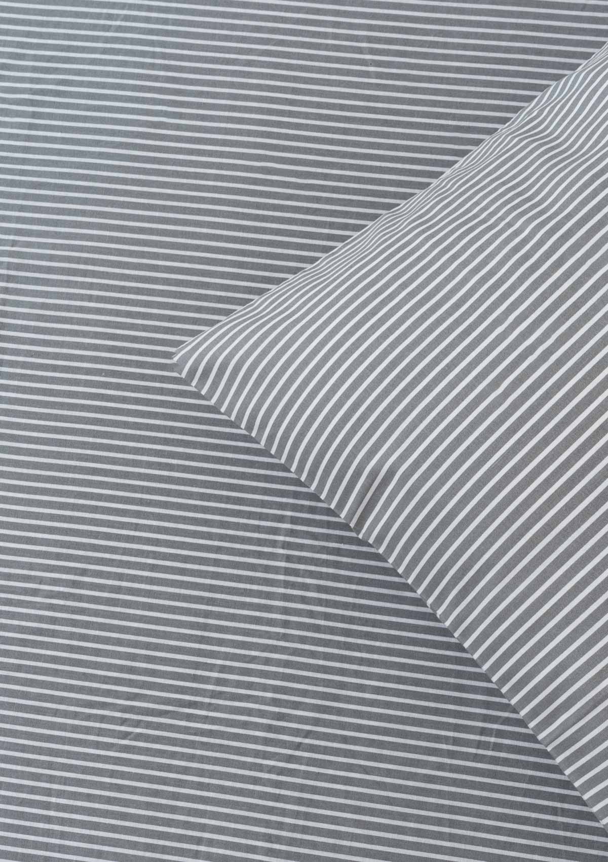 Stripes Fitted Sheet - Charcoal Grey