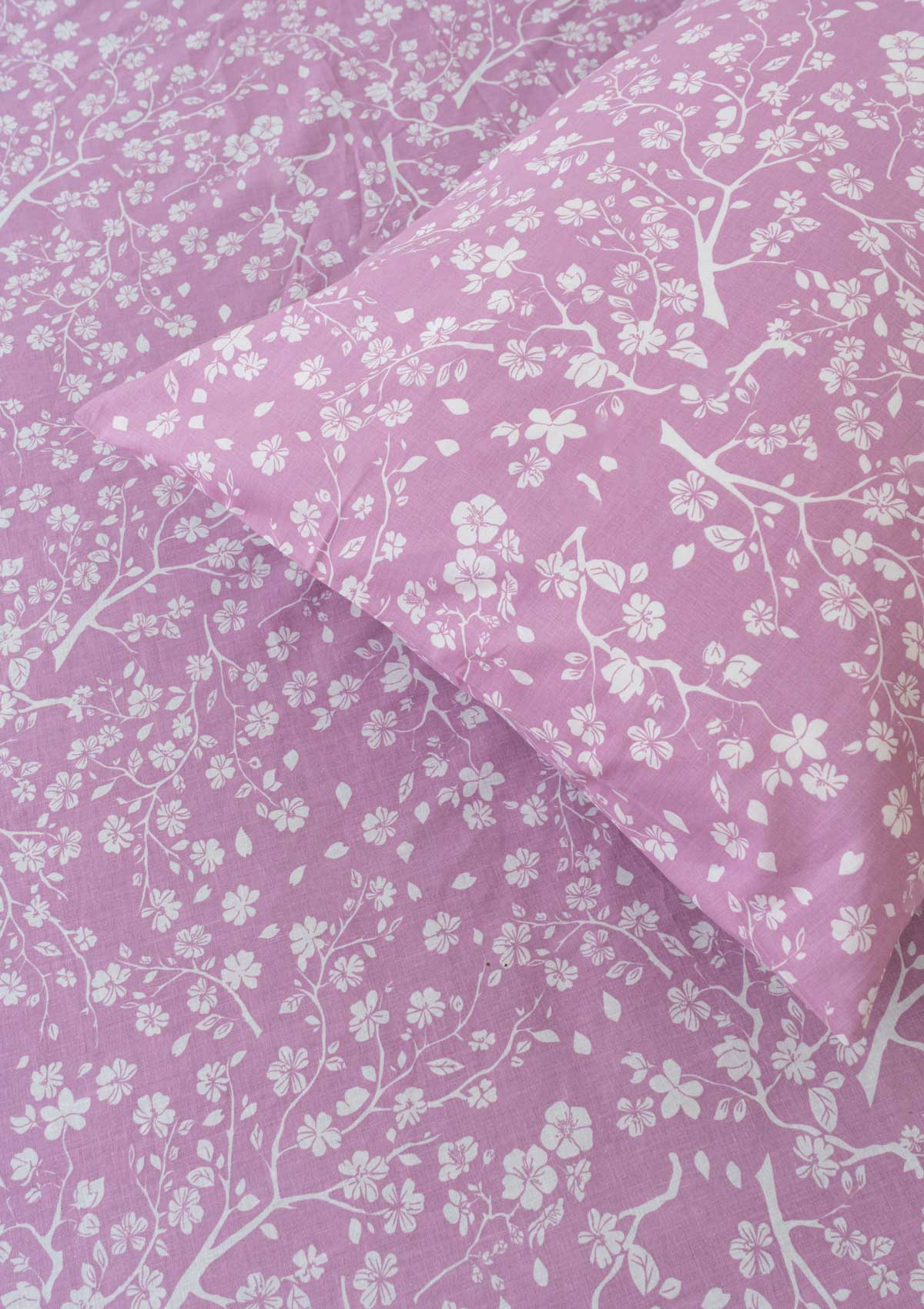 Cherry Blossom Flat sheet - Lilac