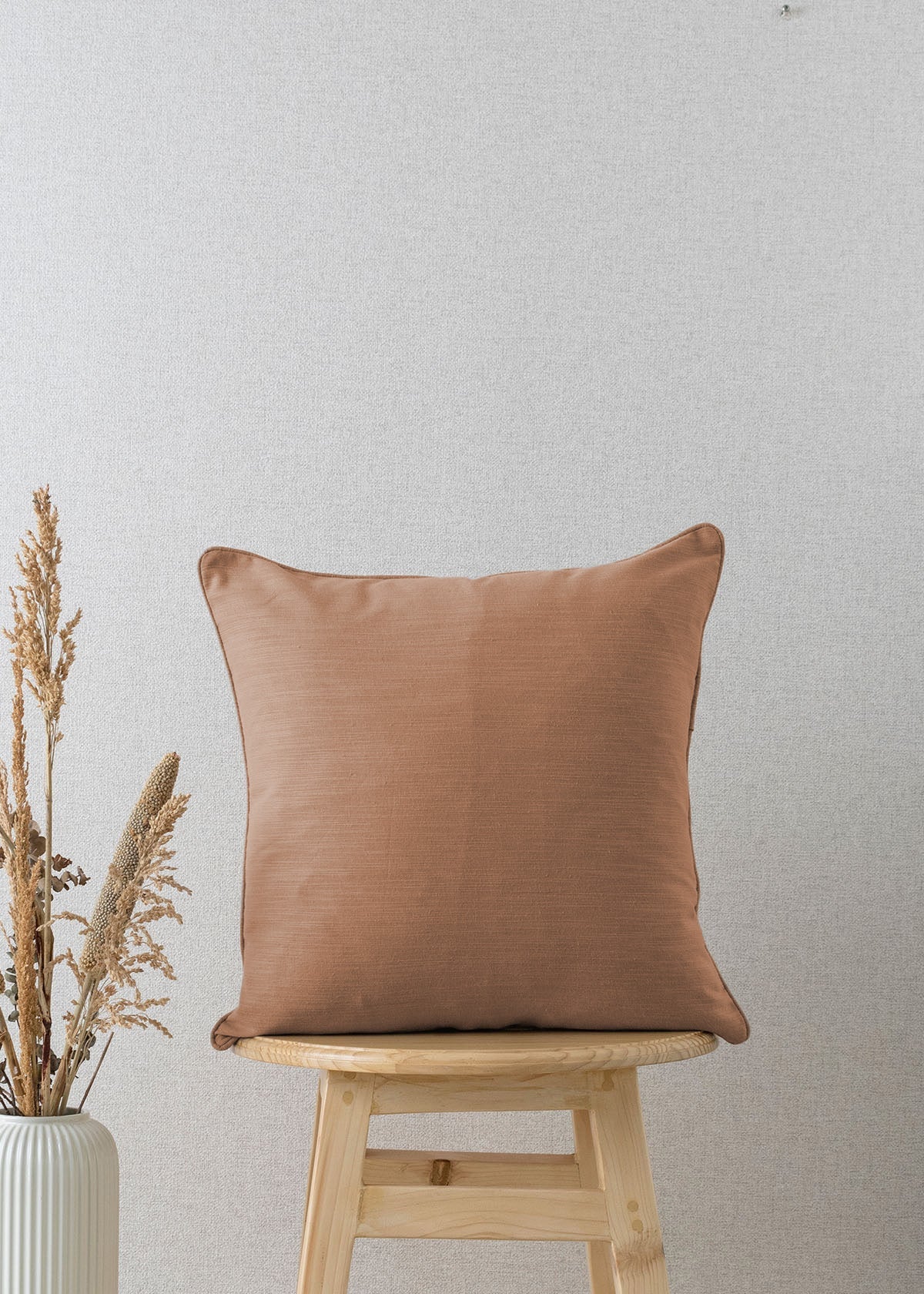 Solid chocolate brown 100% cotton plain cushion cover for sofa