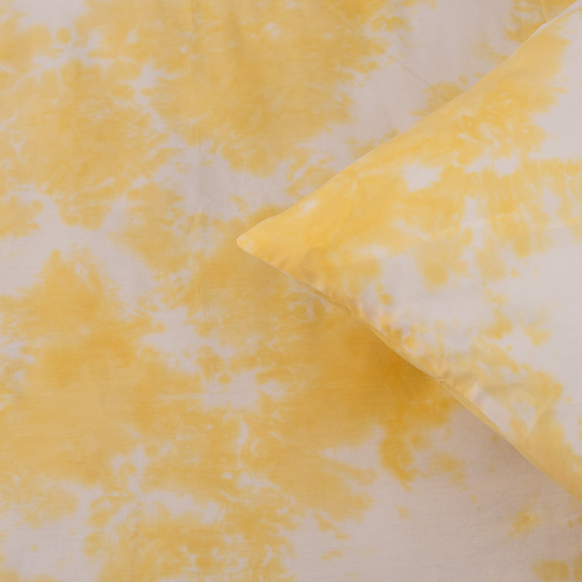 Cloud Printed Cotton Flat Sheet - Corn Yellow