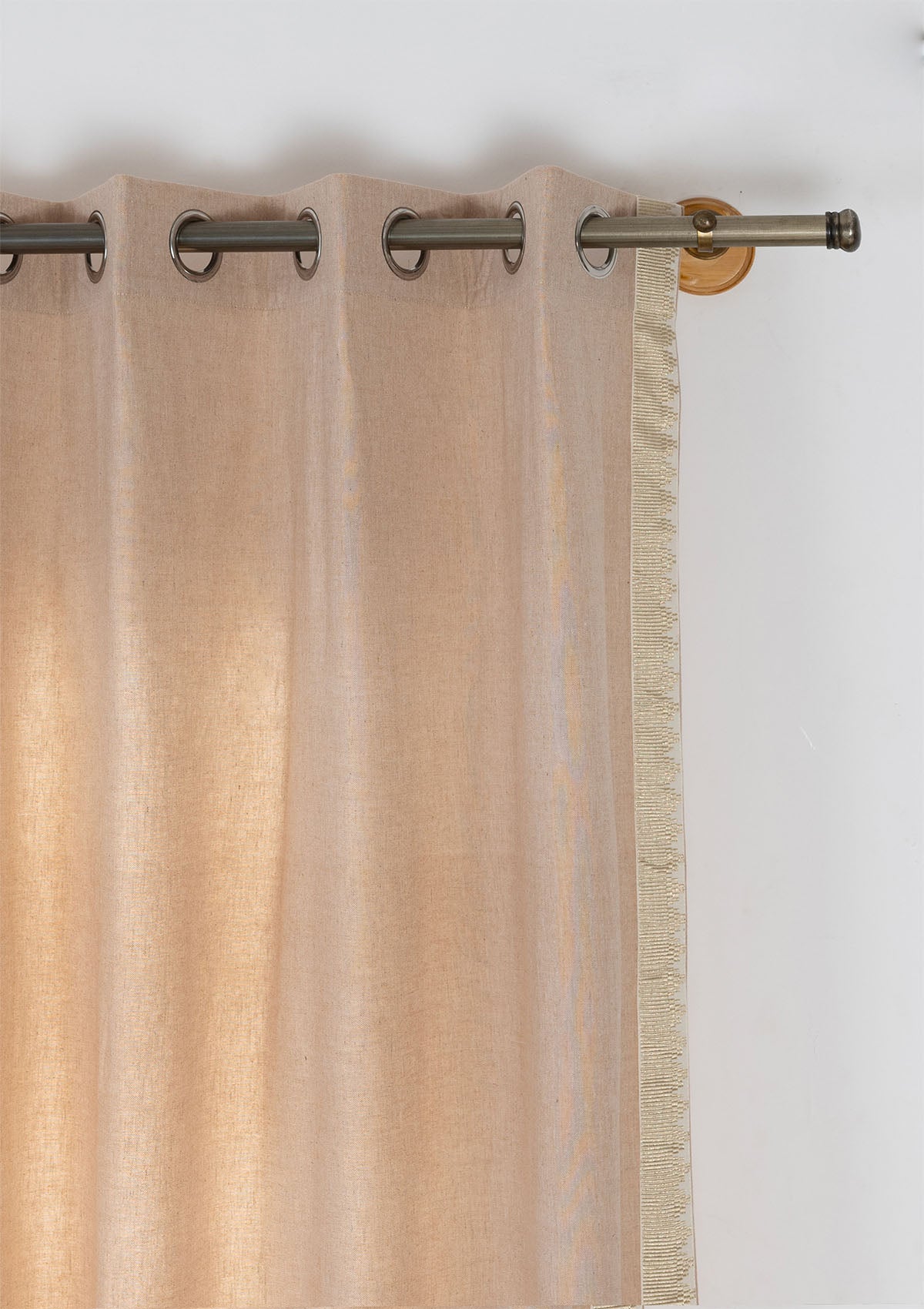 Kinari Linen Textured Room Darkening & Cava Printed Sheer Light Filtering | Pink & Rust | 100% Cotton for Living Room & Bedroom | Ethnic & Minimal | Combo Curtains | Pack of 4