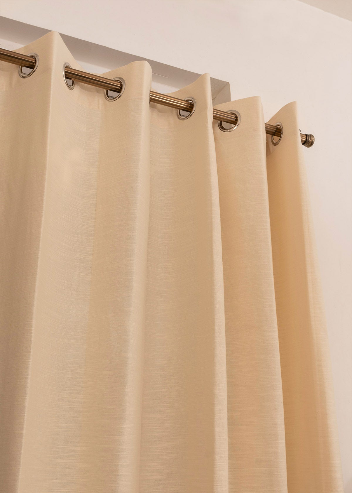 Solid Cotton Curtain - Cream