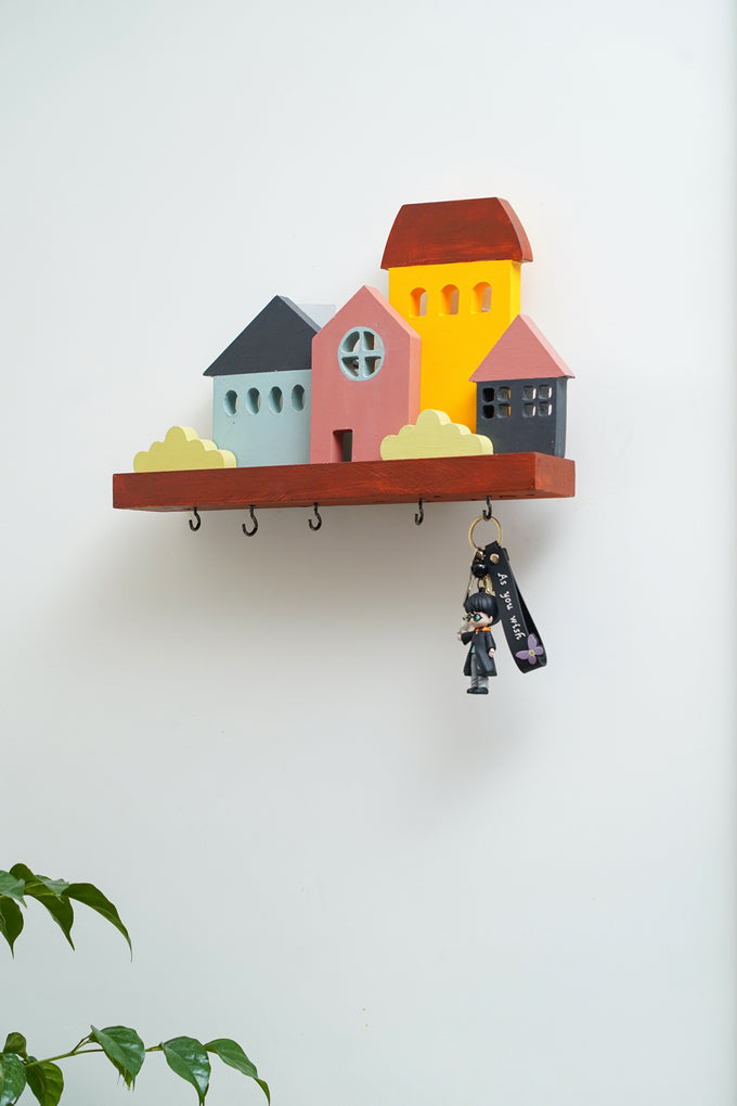 Miniature Cottage Key Hanger - Multicolor