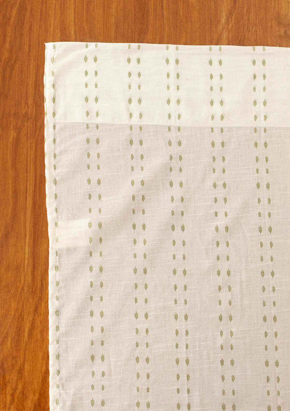 Dew Herb minimal  design 100% Cotton Sheer curtain for Living room & bedroom - Light filtering - Herb Green - Single Piece