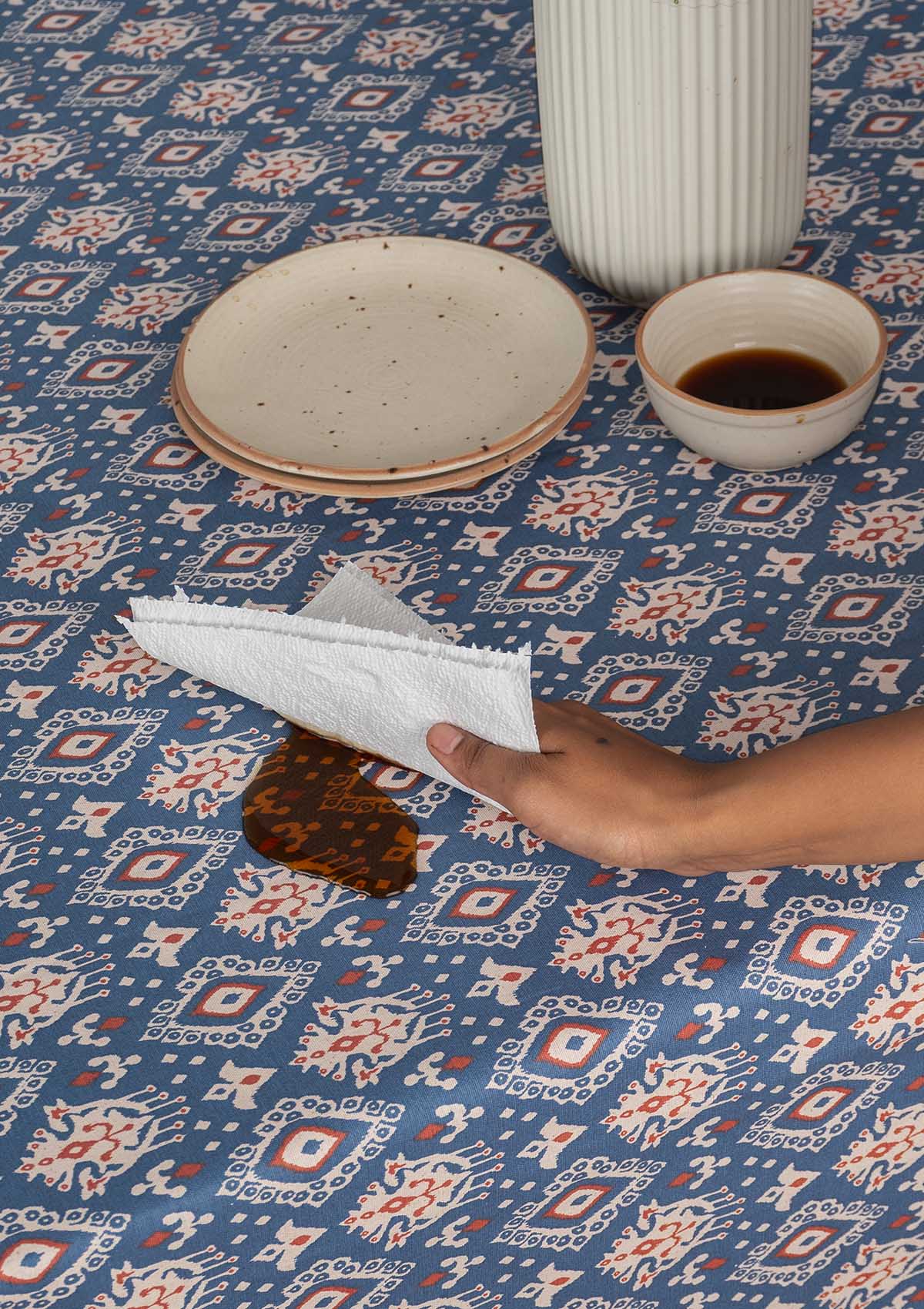 Durbar Spill safe water-resistant coated cotton table cloth