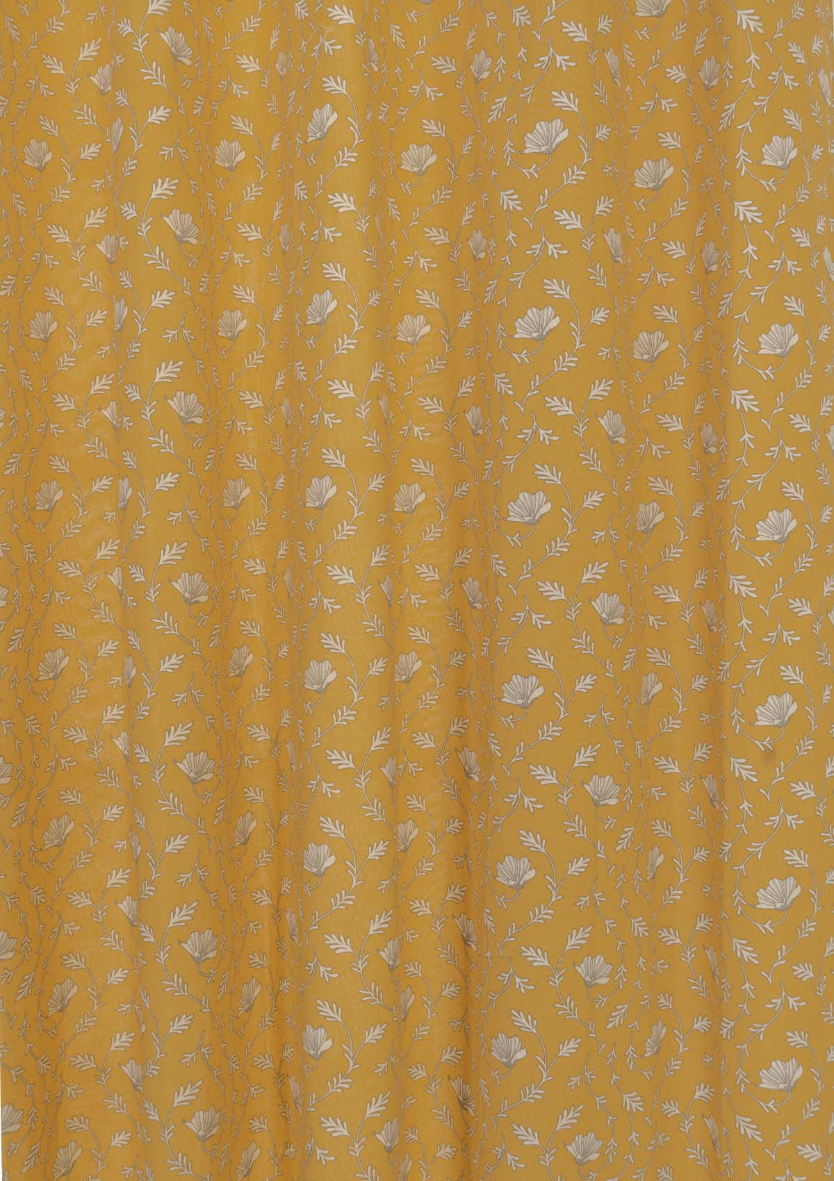 Eden mustard 100% cotton floral customisable curtain for bed room - Room darkening