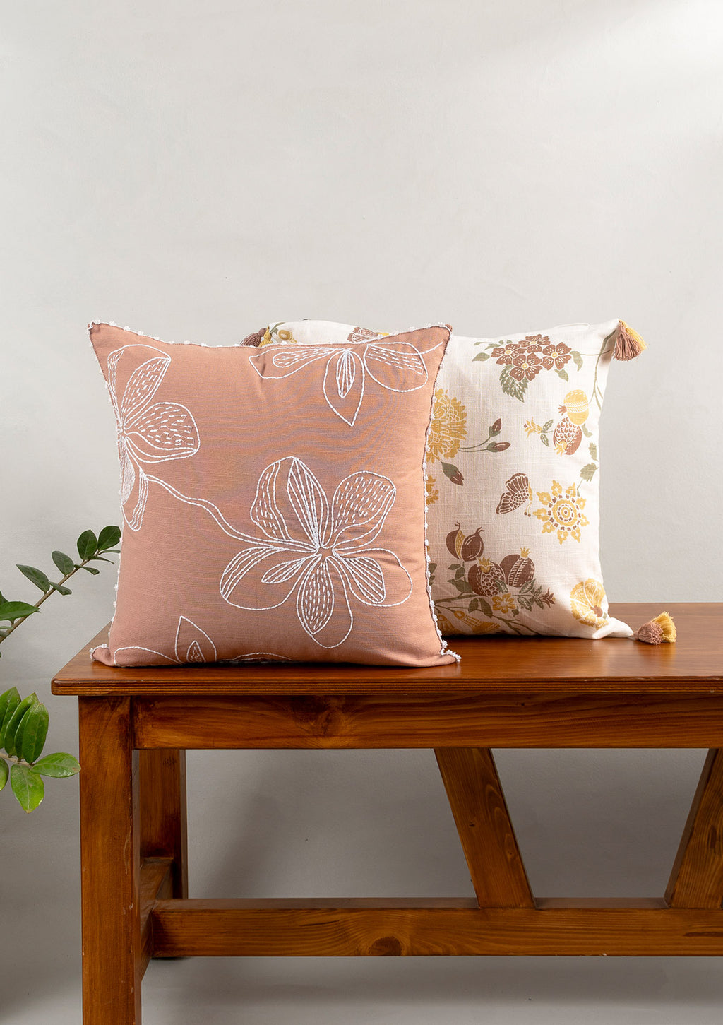 Embrose Design Embrose Embroidered Floral Design Rust & Waltz Printed Floral Pattern