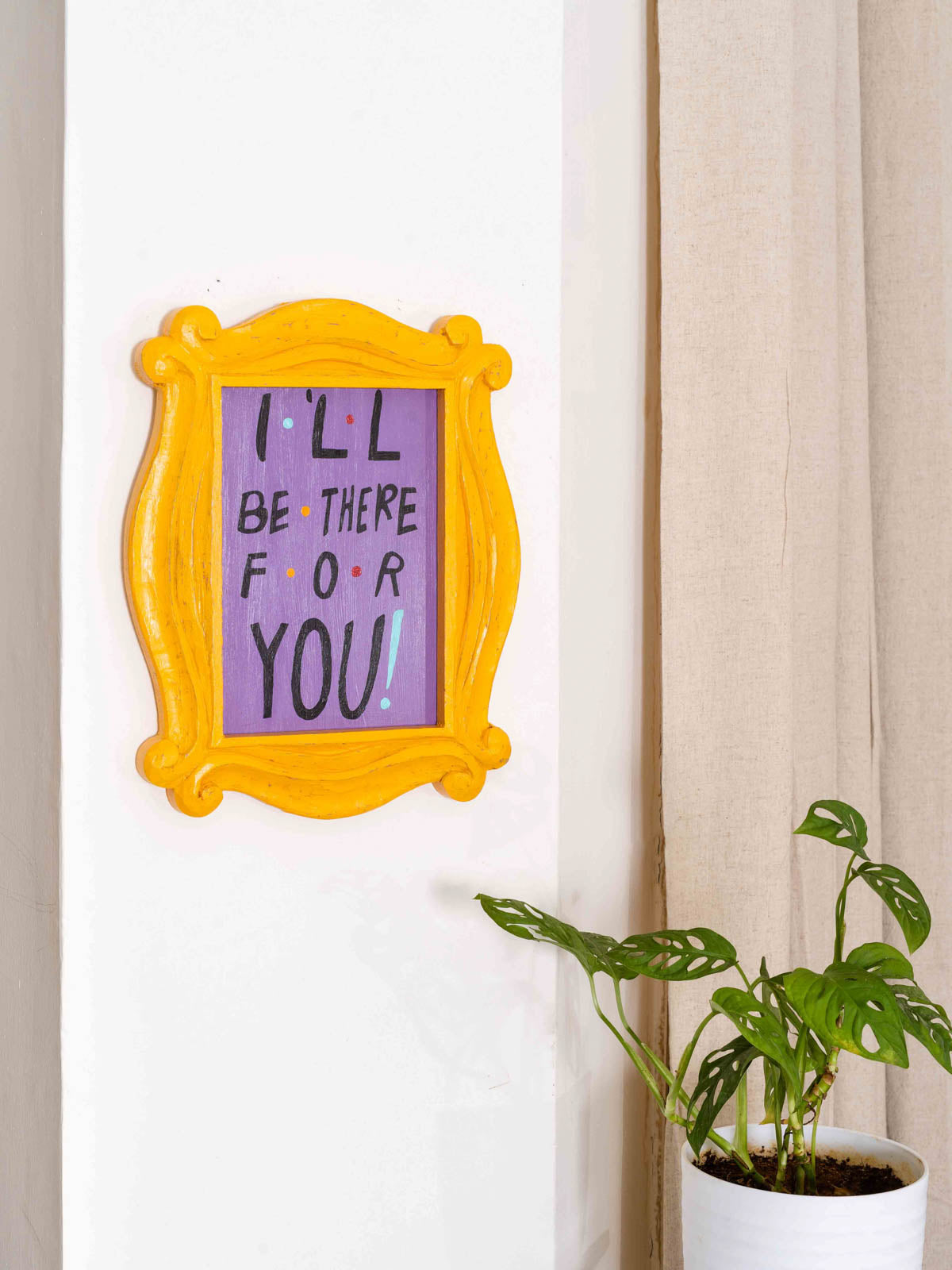F-R-I-E-N-D-S Signature Hand Carved Quote Frame Medium - Yellow